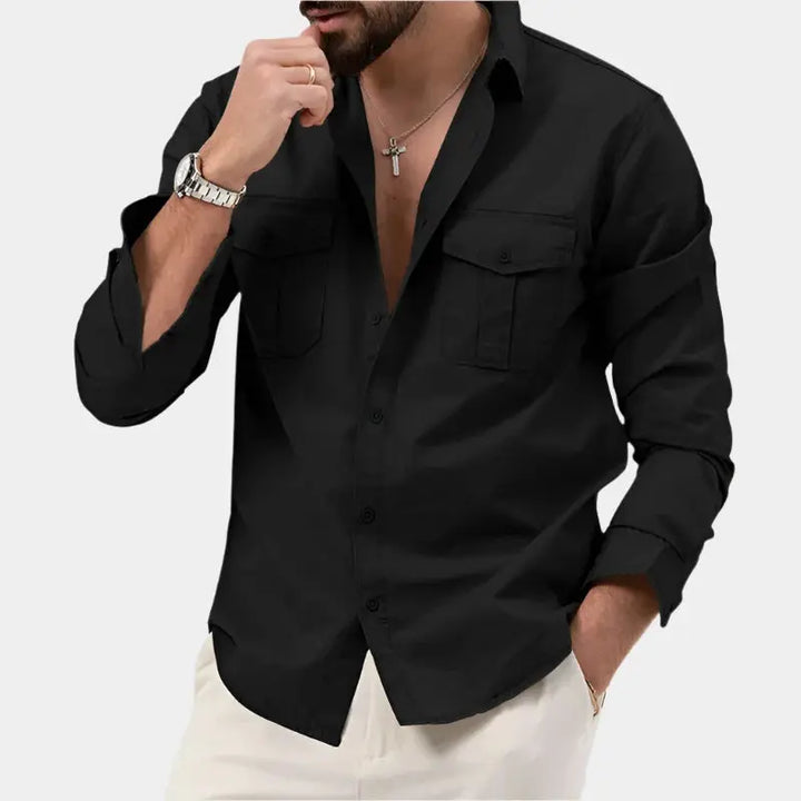 Vintage Men's Long Sleeve Shirt – Vincent-White-S-State of Style