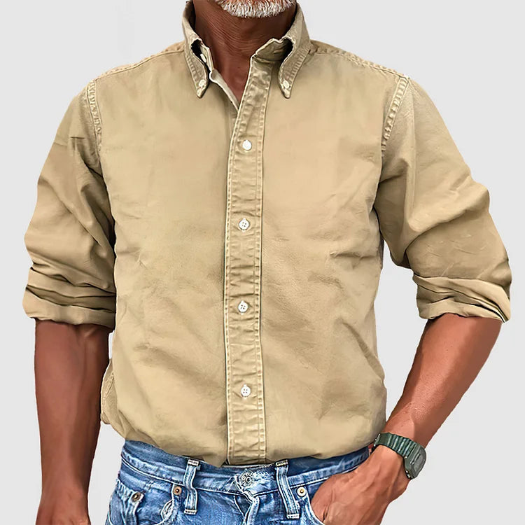 Vintage Men's Shirt - Dario-Beige-S-State of Style