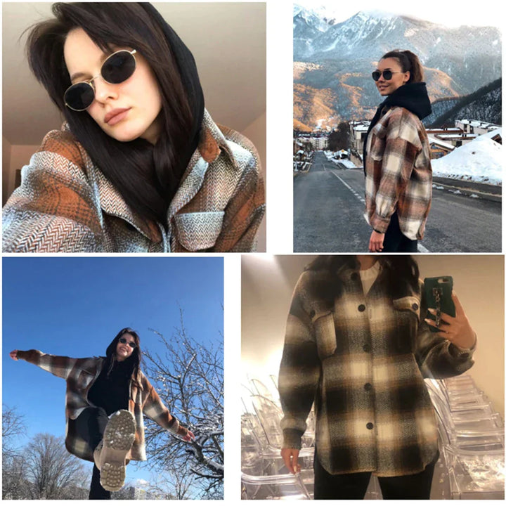 Vintage Mid Coat for Women | Stylish and Casual-Dark Brown-S-State of Style
