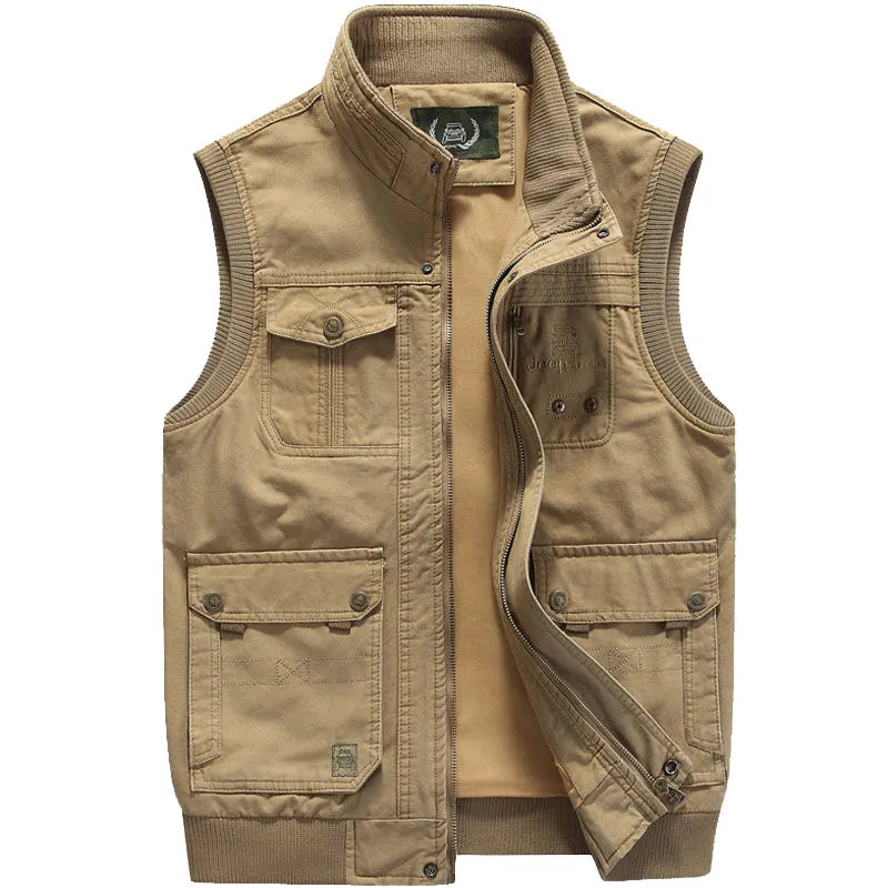 Vintage outdoor vest with practical pockets for men – Elias-Khaki-XS-State of Style