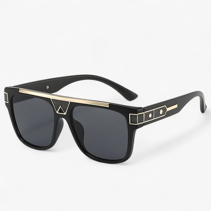 Vintage pilot sunglasses with mirrored lenses – Aerion-Black Grey-State of Style