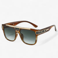 Vintage pilot sunglasses with mirrored lenses – Aerion-Brown Green-State of Style