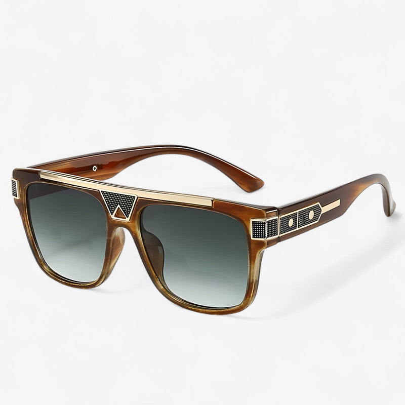 Vintage pilot sunglasses with mirrored lenses – Aerion-Brown Green-State of Style
