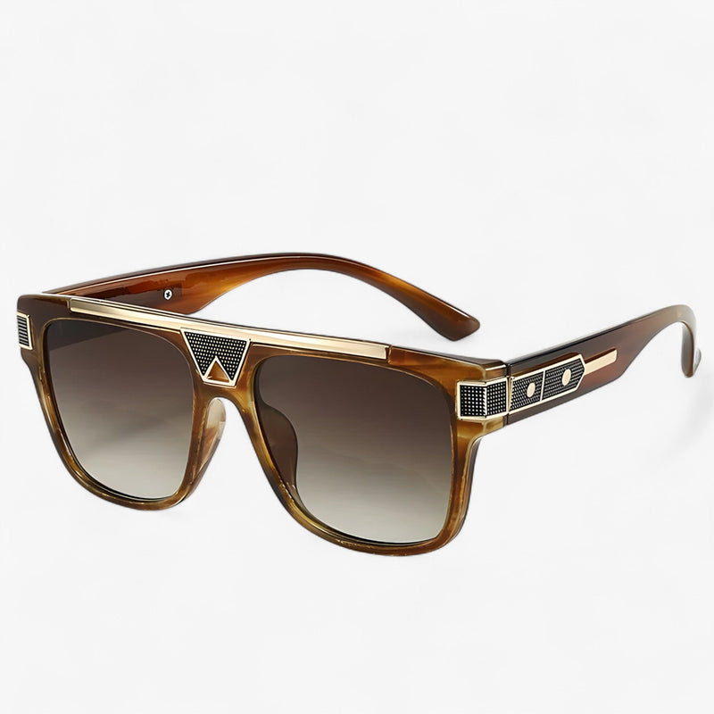 Vintage pilot sunglasses with mirrored lenses – Aerion-Brown-State of Style