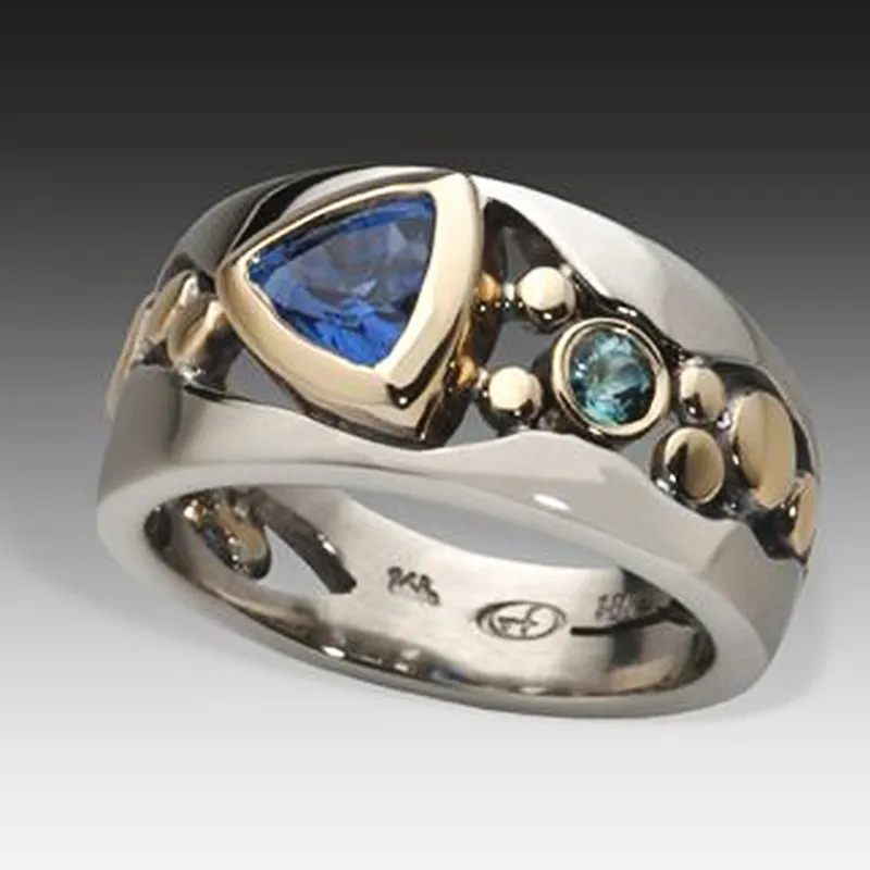 Vintage Silver Ring with Blue Gemstone - Celina-6-State of Style