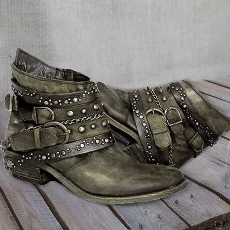 Vintage Slip-On Women's Boots - Nora-Green-4-State of Style