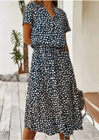 Vintage Summer Dress with Three-Quarter Sleeves – Maevy-Blue-S-State of Style
