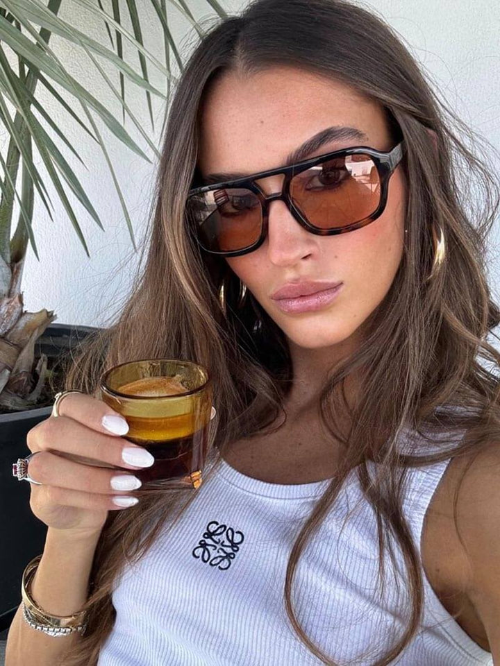 Vintage sunglasses with UV protection and retro charm – Loreen-Black/Orange-State of Style