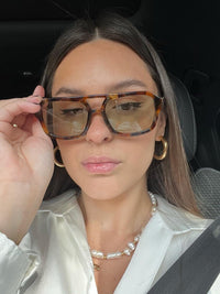 Vintage sunglasses with UV protection and retro charm – Loreen-Black/Orange-State of Style