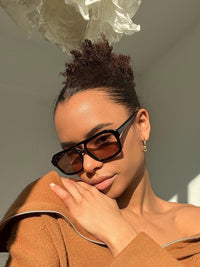 Vintage sunglasses with UV protection and retro charm – Loreen-Black/Orange-State of Style