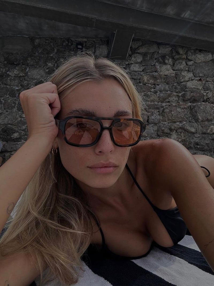 Vintage sunglasses with UV protection and retro charm – Loreen-Black/Orange-State of Style