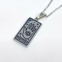 Vintage Tarot Card Good Luck Pendant - Seraphina-Fortune-Silver-State of Style