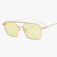 Vintage Unisex Sunglasses with Double Bridge – Aero-Gold Green-State of Style
