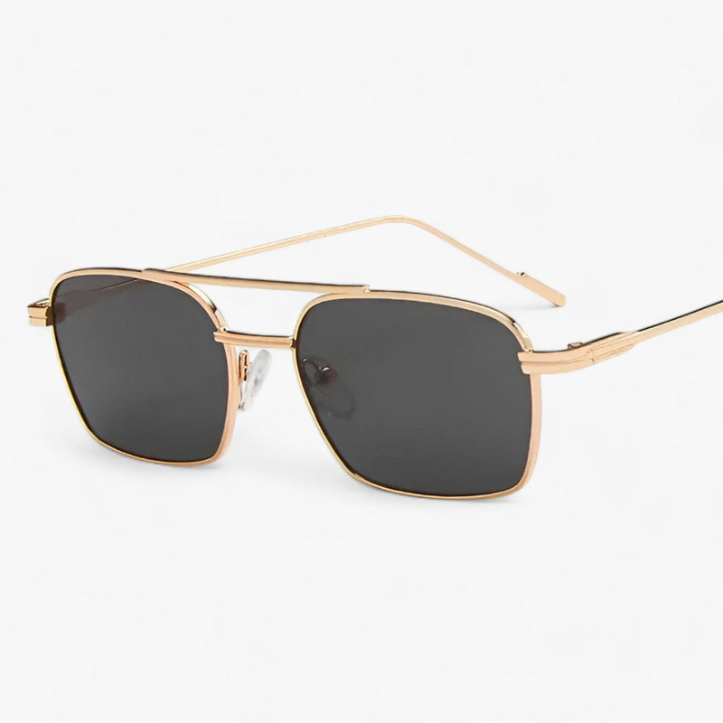 Vintage Unisex Sunglasses with Double Bridge – Aero-Gold Grey-State of Style