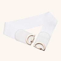 Vintage Wide Elastic Wrap Belt-White-State of Style
