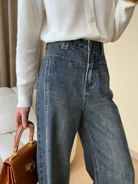 Vintage Wide Ladies Jeans - Mila-Blue-XS-State of Style