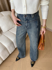 Vintage Wide Ladies Jeans - Mila-Blue-XS-State of Style