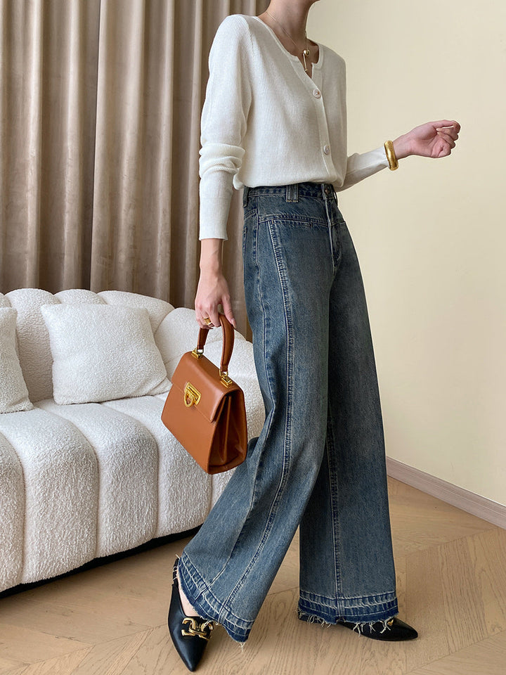 Vintage Wide Ladies Jeans - Mila-Blue-XS-State of Style