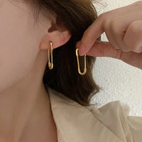 Viola Gold/Silver Paperclip Earrings-Gold-State of Style