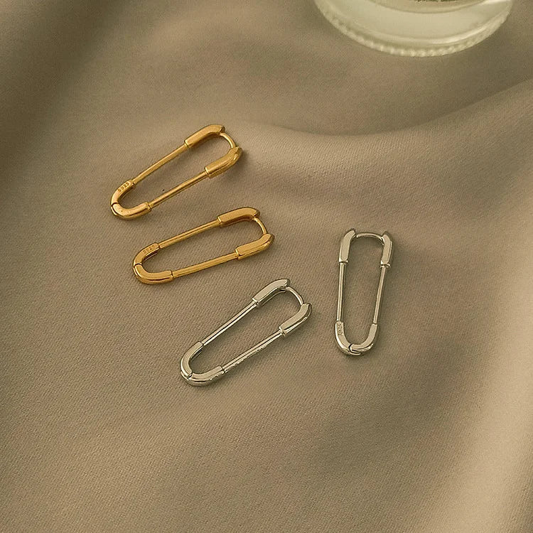 Viola Gold/Silver Paperclip Earrings-Gold-State of Style