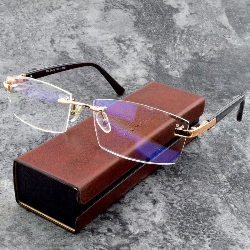 VisionPlus Multifocal Anti-Blue Light Reading Glasses-Gold-+1.00 / 40-44 years / 100°-State of Style
