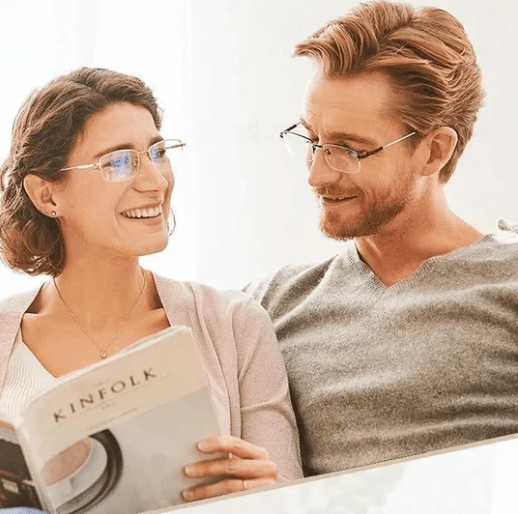 VisionPlus Multifocal Anti-Blue Light Reading Glasses-Gold-+1.00 / 40-44 years / 100°-State of Style