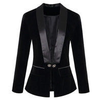 Vivienne Velvet Women's Blazer-Black-S-State of Style