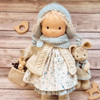 Handmade Waldorf doll made from natural materials – 30 cm tall