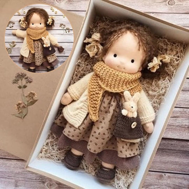 Handmade Waldorf doll made from natural materials – 30 cm tall
