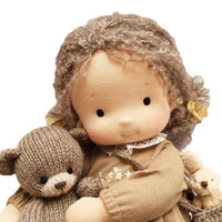 Handmade Waldorf doll made from natural materials – 30 cm tall
