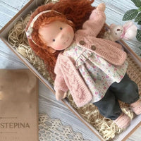 Handmade Waldorf doll made from natural materials – 30 cm tall