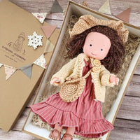 Handmade Waldorf doll made from natural materials – 30 cm tall