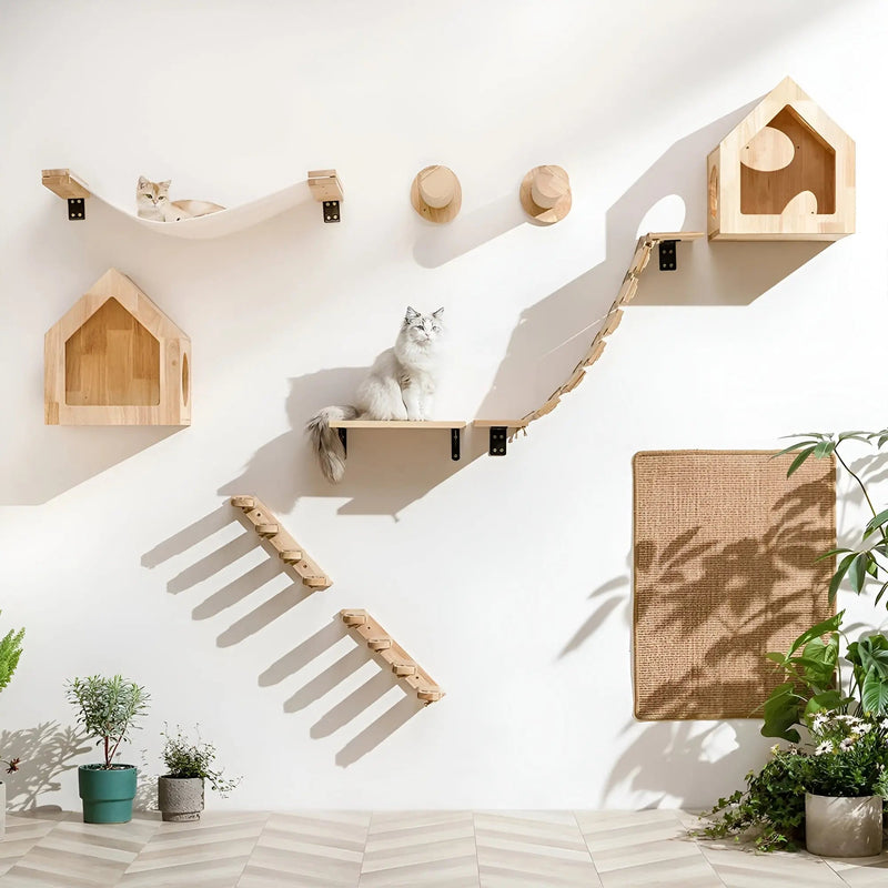 Wall Climbing Board for Cats with Scratching Post - ClimbPaws-First Step-State of Style