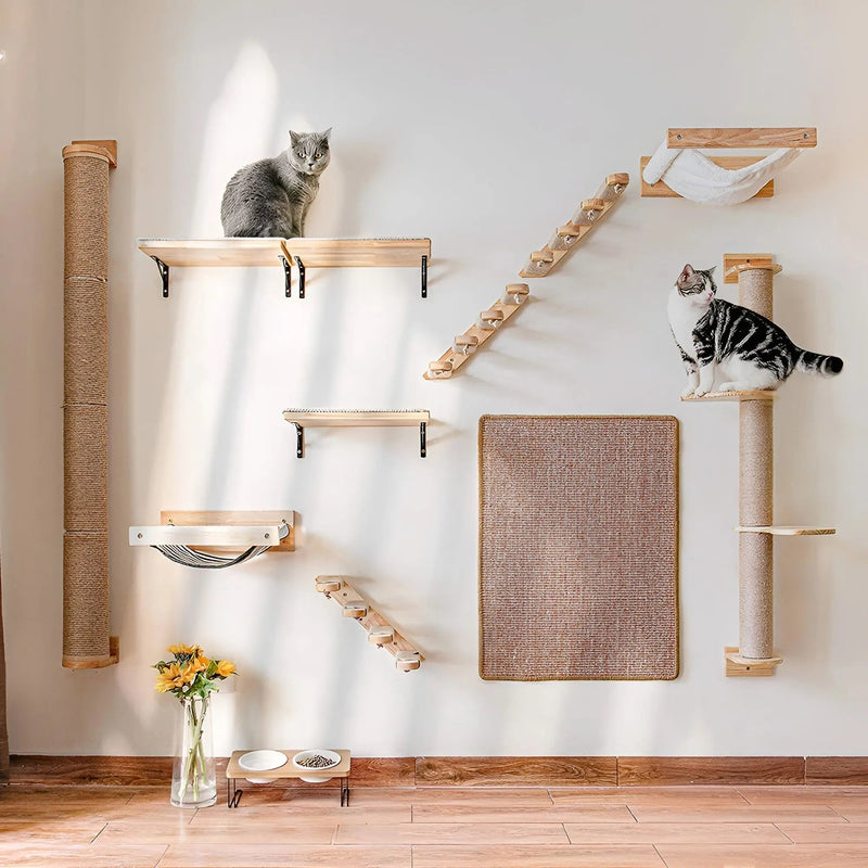 Wall Climbing Board for Cats with Scratching Post - ClimbPaws-First Step-State of Style