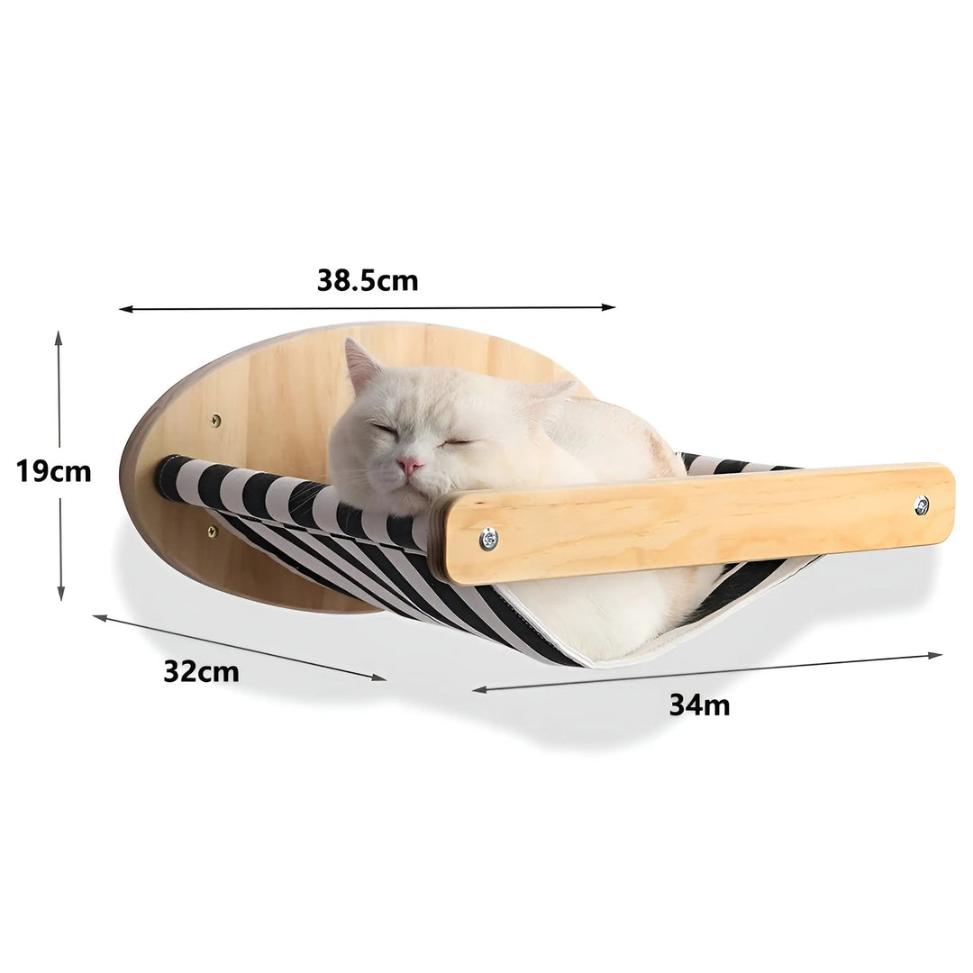 Wall Climbing Board for Cats with Scratching Post - ClimbPaws-Striped Cat Hammock-State of Style