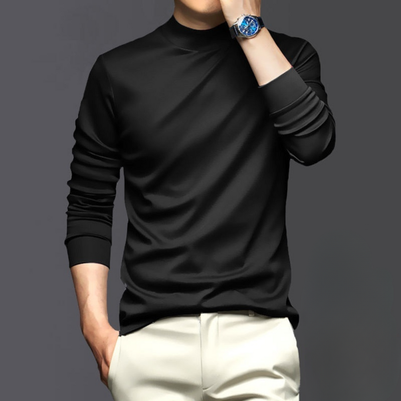 Warm and Comfortable Men's Long Sleeve - Dario-Black-S-State of Style