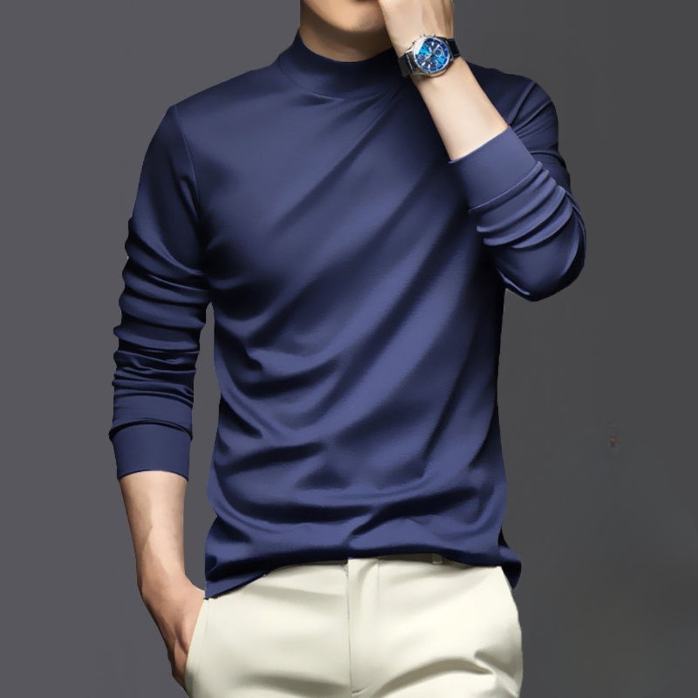 Warm and Comfortable Men's Long Sleeve - Dario-Blue-S-State of Style