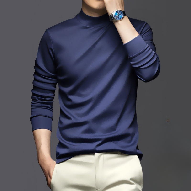 Warm and Comfortable Men's Long Sleeve - Dario-Blue-S-State of Style