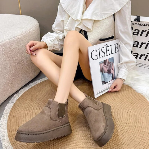 Warm and Comfortable Winter Boots for Women - FrostFlair-Brown-3-State of Style