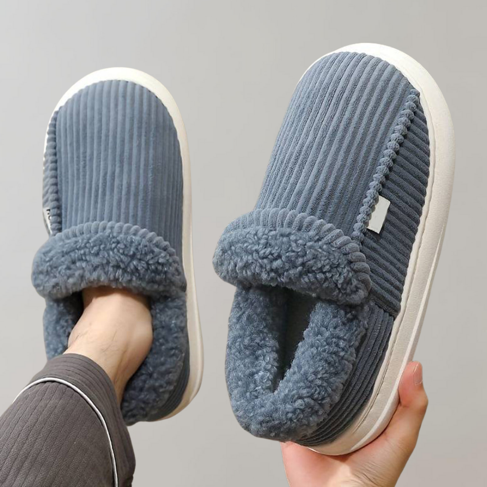 Warm and Comfortable Women's Slippers - Livia-Blue-36-36.5-State of Style