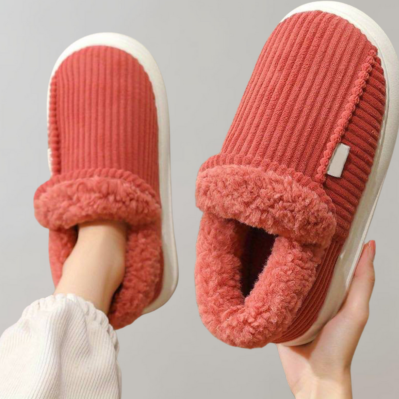 Warm and Comfortable Women's Slippers - Livia-Red-36-36.5-State of Style
