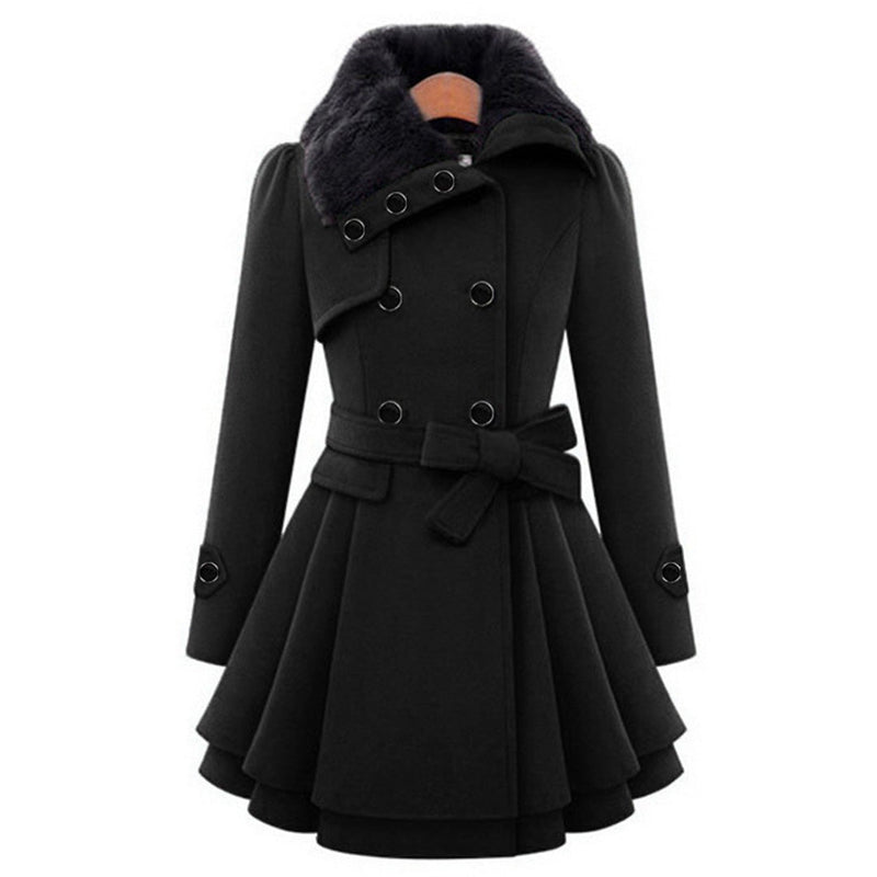 Warm and Long Women's Winter Coat - Vivienne-Black-S-State of Style