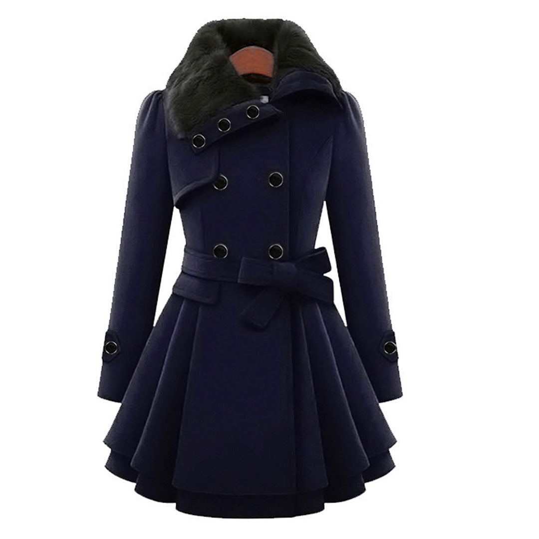 Warm and Long Women's Winter Coat - Vivienne-Khaki-S-State of Style
