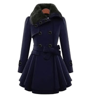 Warm and Long Women's Winter Coat - Vivienne-Khaki-S-State of Style