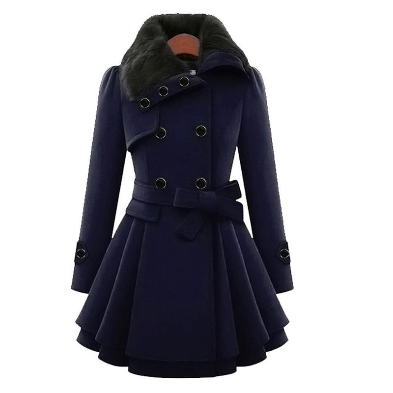 Warm and Long Women's Winter Coat - Vivienne-Khaki-S-State of Style
