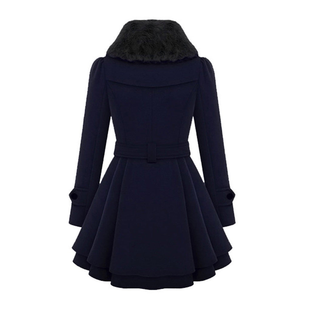 Warm and Long Women's Winter Coat - Vivienne-Khaki-S-State of Style