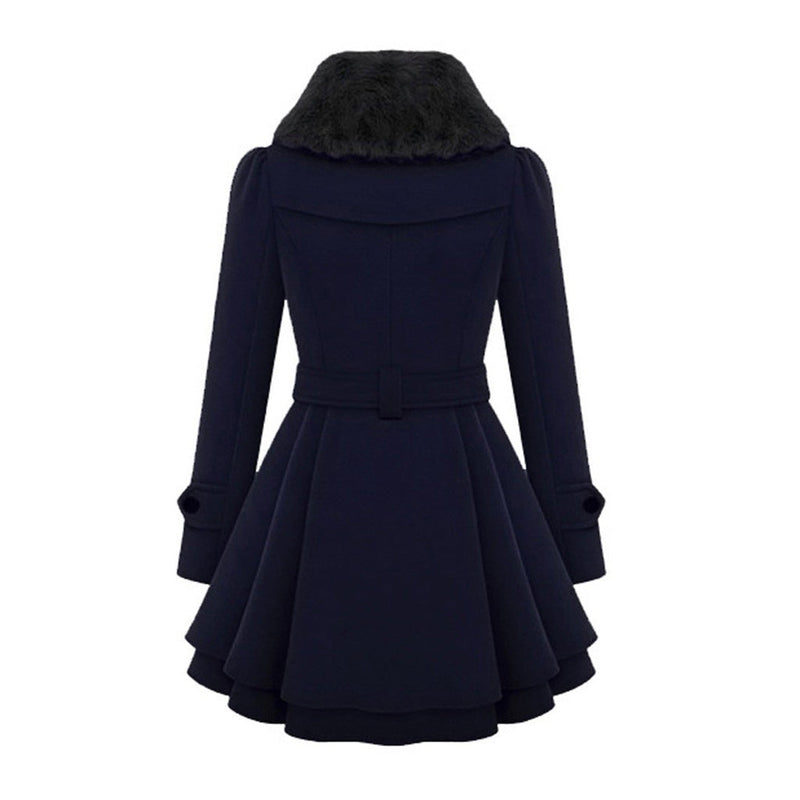 Warm and Long Women's Winter Coat - Vivienne-Khaki-S-State of Style