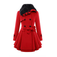 Warm and Long Women's Winter Coat - Vivienne-Red-S-State of Style