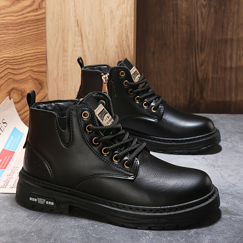 Warm and Stylish Lace-Up Boots for Men - Arvo-Black-6-State of Style