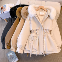 Warm Down Jacket for Women with Detachable Collar - Livia-Black-M-State of Style
